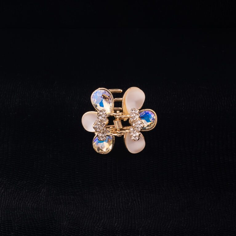 Rosegold clutcher with Stones, Crsytal and Glittering Flowers