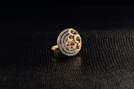 Gold Round AD Designer ring