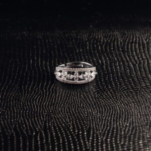White Gold with AD adjustable ring