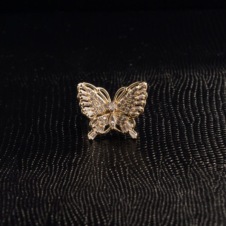 Butterfly Designed Golden AD ring
