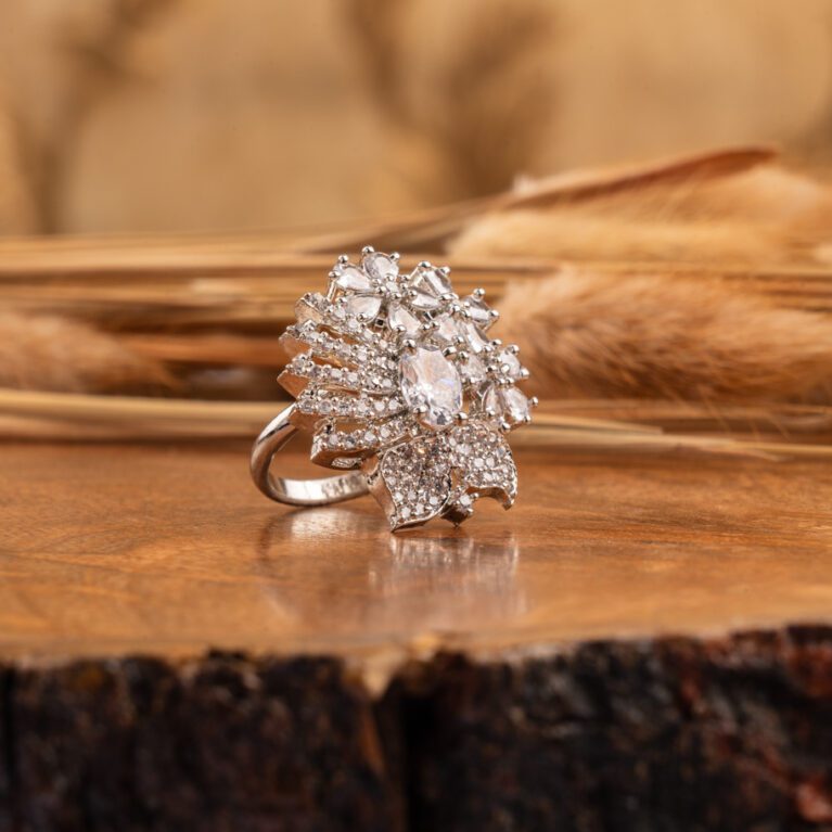 Sparkling White Sones and AD on White Gold rings