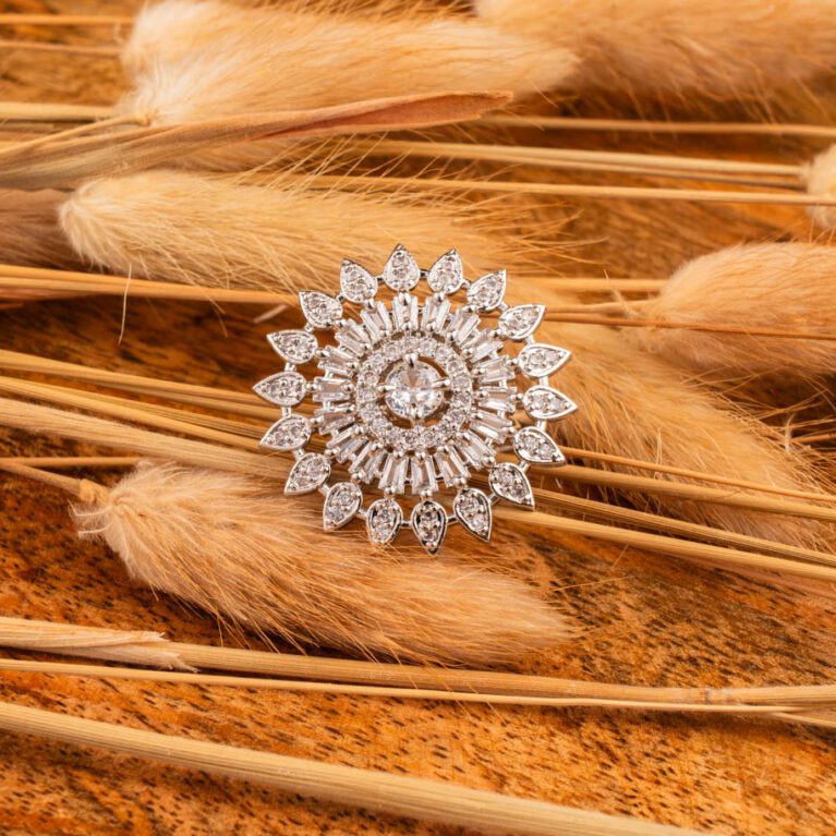 White Circular AD Adjustable ring