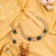 Exquisite Green Moisannite with Kundan on AD and Gold polish