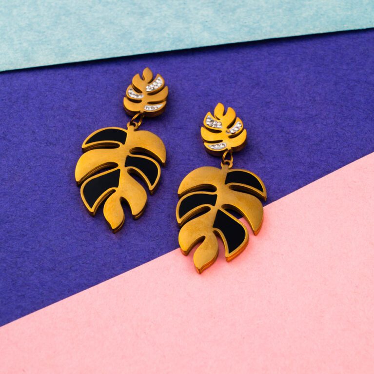 Trendy Leafy Gold Earings