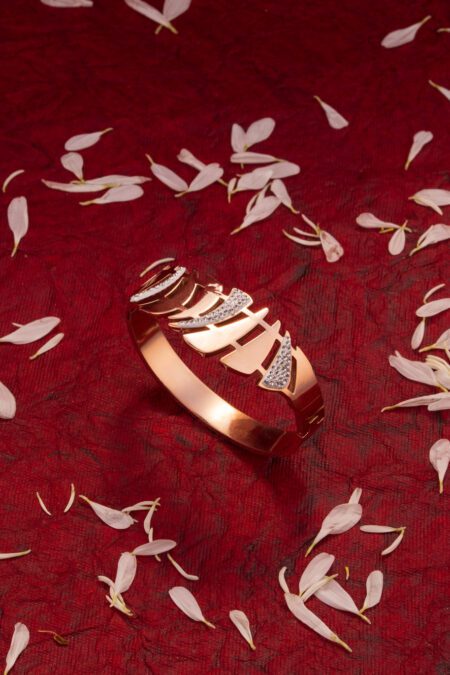 Trendy Rose Gold Bracelet With Sparkling AD