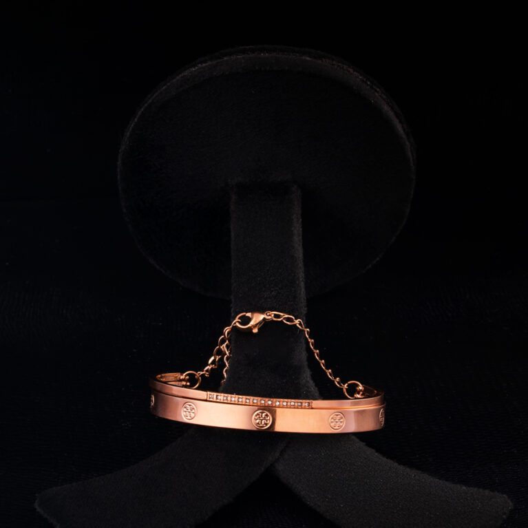 Trendy Embossed Rosegold Bracelet