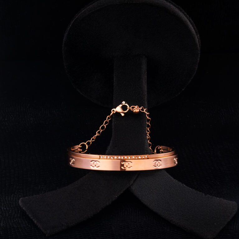 Trendy Embossed Rosegold Bracelet