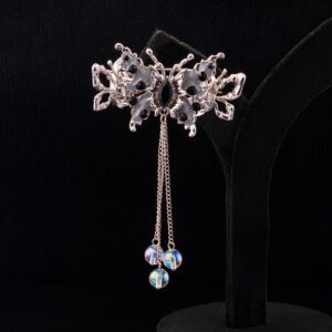 Grey and Black Butterfly on Whitegold Base