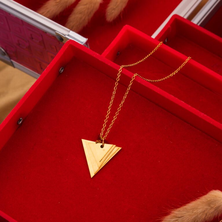 Golden Chain with Trendy Triangle Pendant