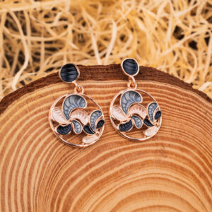 Midnight Bloom Enamel Earrings