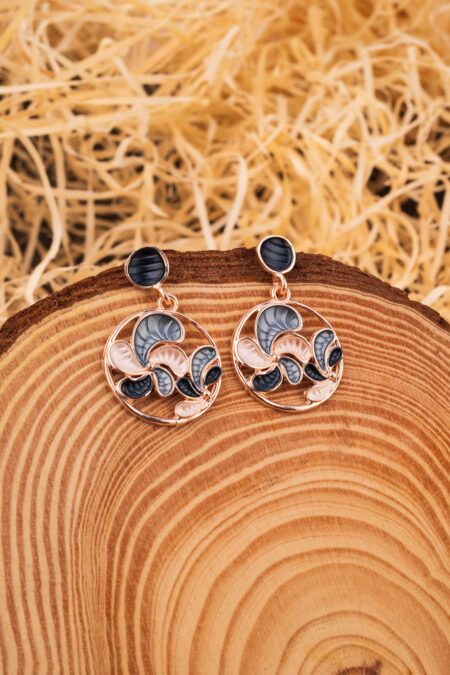 Midnight Bloom Enamel Earrings