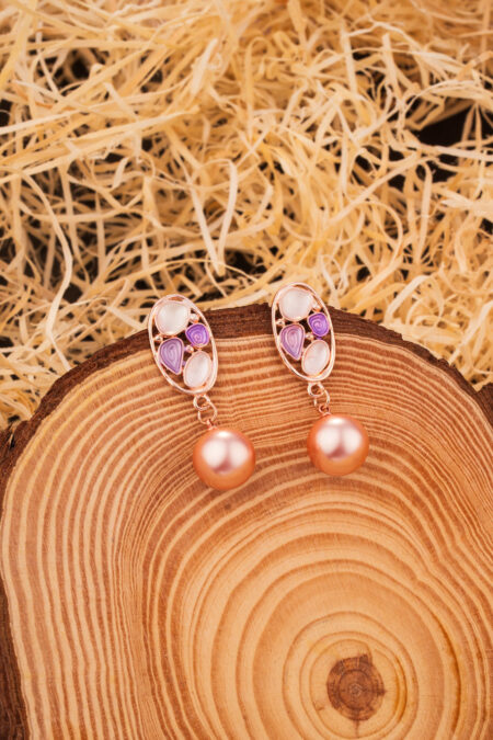 The 'Rosé Mosaic' Pearl Dangles