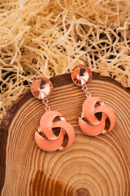 The 'Coral Knot' Geometric Drop Earrings