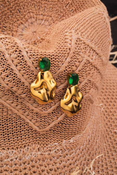 Emerald Luxe Sculpted Earrings