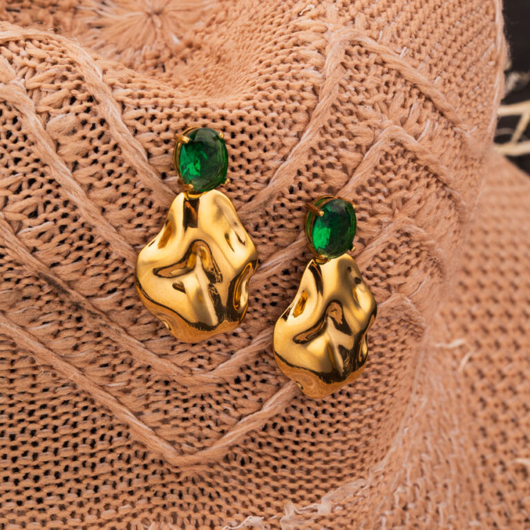 Emerald Luxe Sculpted Earrings