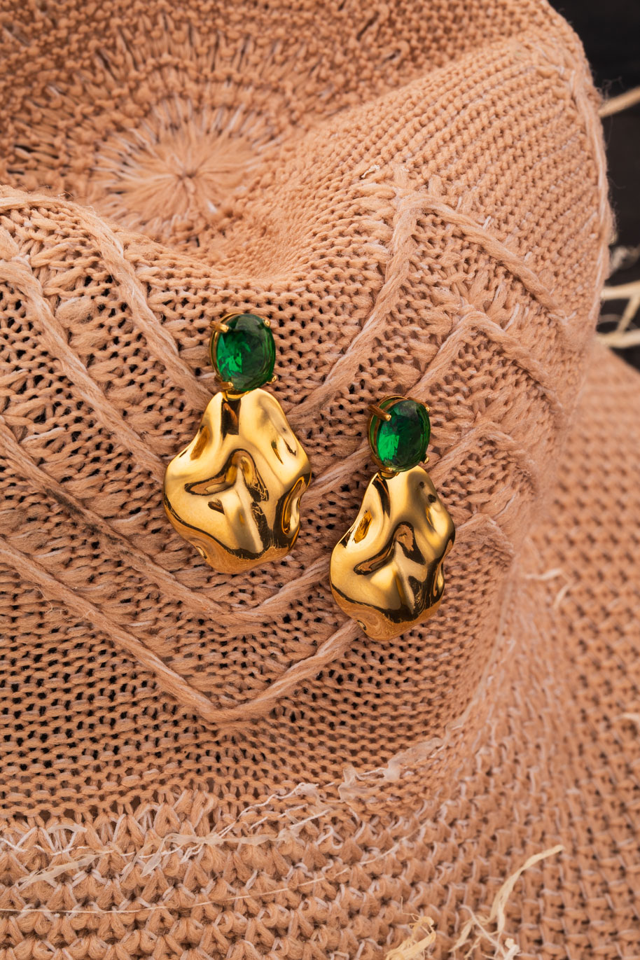 Emerald Luxe Sculpted Earrings