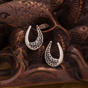 The 'Lunar Lace' Pave Crescent Studs