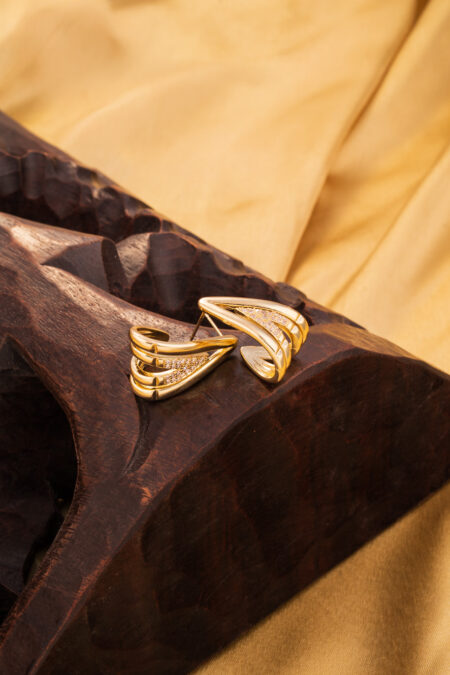 Golden Wave Statement Earrings
