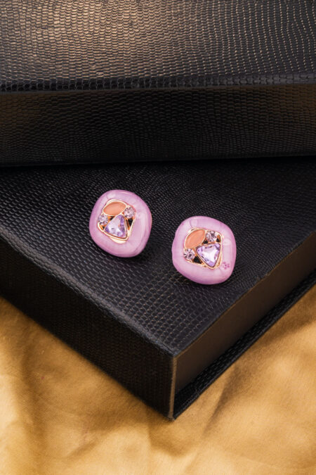 Lavender Gemstone Mosaic Studs
