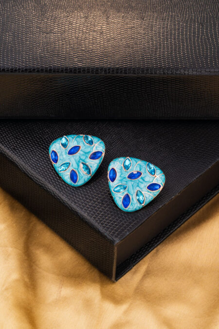 Aqua Shield Gemstone Studs
