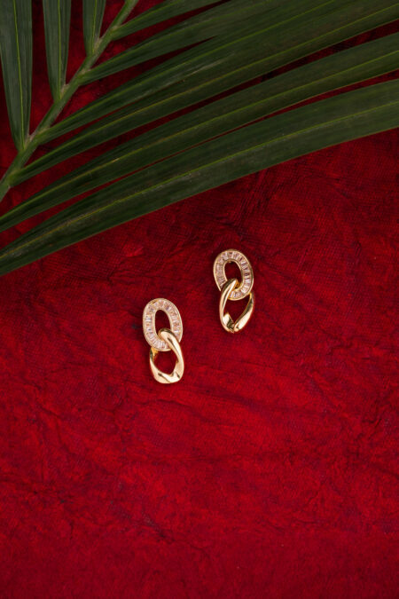 Golden Loop Crystal Earrings