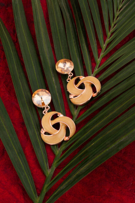 Mustard Knot & Champagne Sparkle Earrings