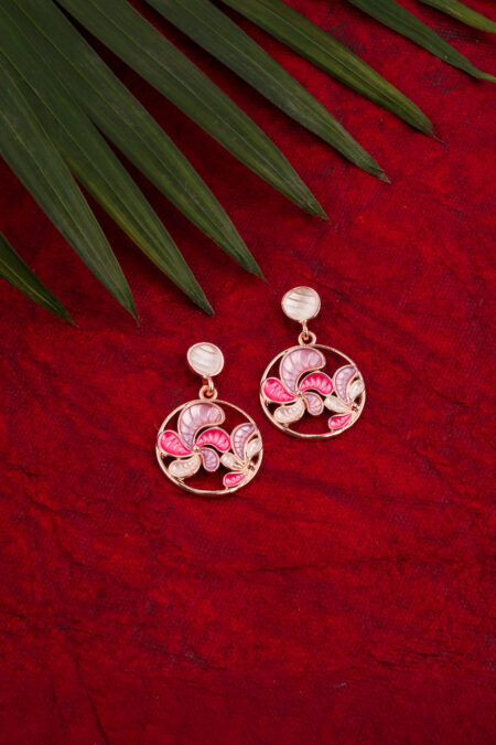 Pink Enamel Earrings